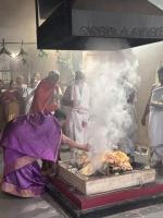 Pradhana Homa and Purnahuti of Shat Pranava Mahamrityunjaya Homa at SCM Shirali (15 Feb 2024)